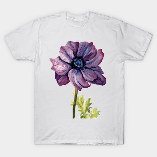 Purple Anemone T-Shirt by artofsuff